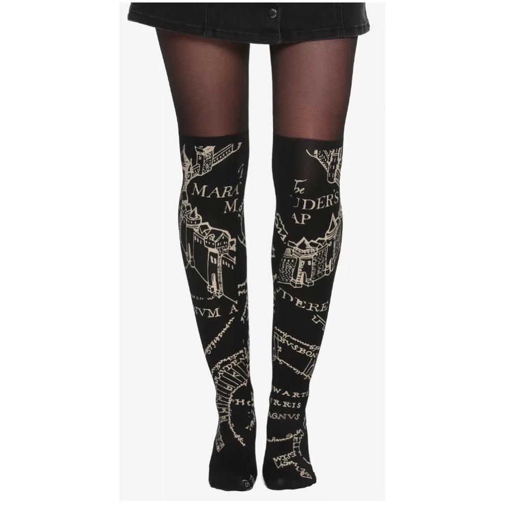 Harry Potter Marauder's Map Faux Thigh High Tights